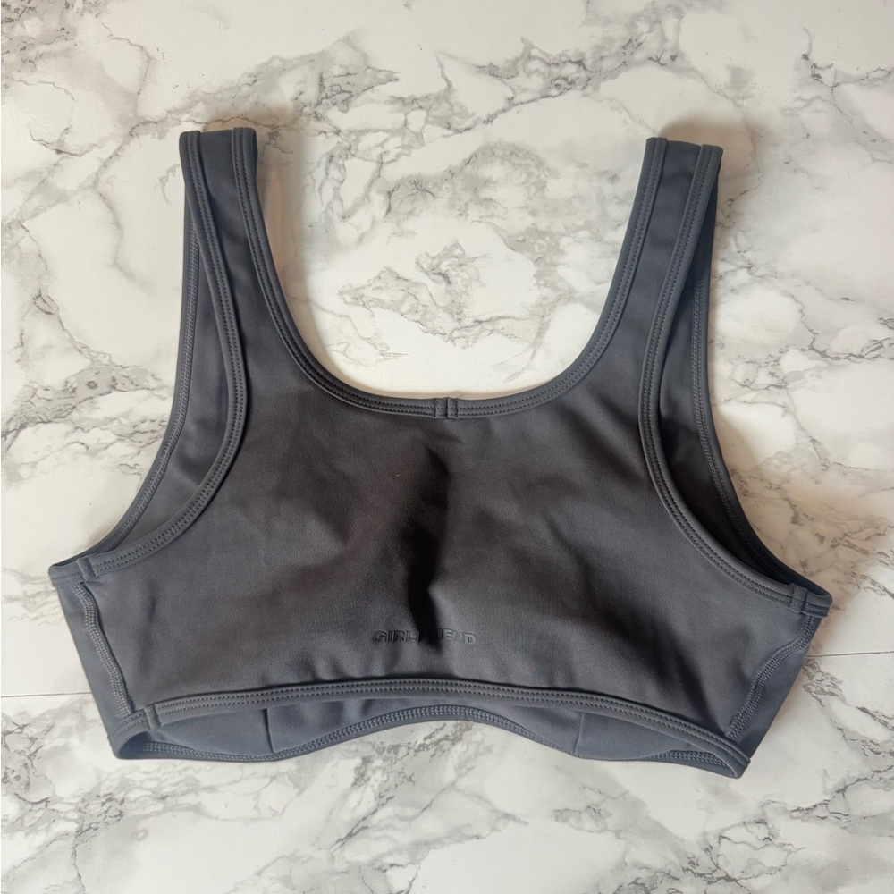 Girlfriend Collective Kiki Pleated Bra XS gray moon - Picture 2 of 3